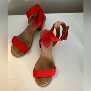 Qupid Red/Orange Sandals
